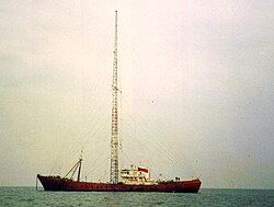 MV Ross Revenge as radio ship in 1984