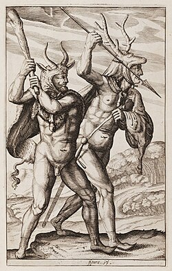 "Germanic warriors" as depicted in Philipp Clüver's Germania Antiqua (1616)