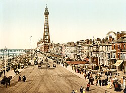 The Blackpool promenade in Lancashire, England, c. 1898