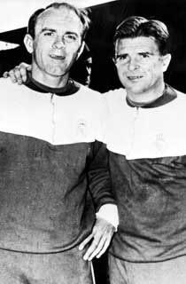 Ferenc Puskás with Alfredo Di Stéfano