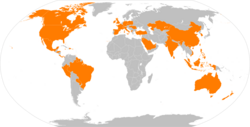 Map of countries with Popeyes restaurants as of June 2026