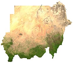 An enlargeable satellite image of Sudan