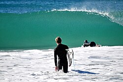 Surfing in Sandy Bay