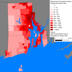 Rhode Island population density map