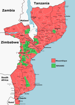 Map of RENAMO presence in 2014
