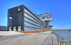 Modern office building at Rheinauhafen, EA Games headquarters