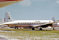 A Douglas DC-6B at Miami in 1972