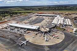 Aerial view of the airport