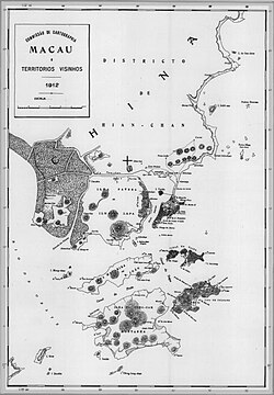 Map of Macau and its vicinity in 1912