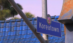 The Koreatown marker in Los Angeles
