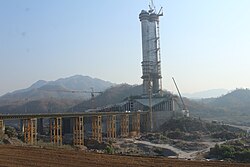 The statue under construction in January 2018