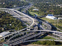 I-45 and I-10/U.S. 90 near Downtown Houston