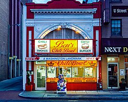 Ben's Chili Bowl on U Street, known for its half-smoke, a historic staple of the city's cuisine