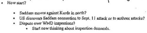 Excerpt from Donald Rumsfeld memo dated 27 November 2001[93]