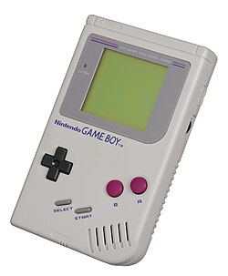 Handheld units, like the Game Boy, include built-in output screens and sound speakers.