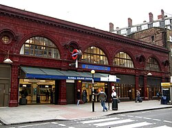 Russell Square station, an example of the Leslie Green design used for the GNP&BR's stations