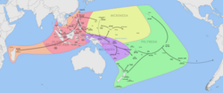 Chronological dispersal of Austronesian peoples across the Indo-Pacific[39]