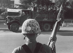 Paratroopers entering Masan, starting a brutal crackdown on the city, following democracy protests and the declaration of martial law