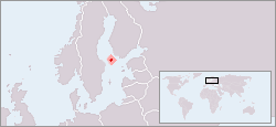 Location of Åland in the Baltic Sea