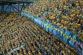 Sweden national team supporters during UEFA Euro 2008