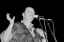 Brenda Wootton, "The Voice of Cornwall", during a performance