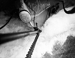 Cutwater of the barque Parma, photograph by Alan Villiers, 1932-33.