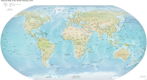 Map of the world published by the CIA World Factbook in 2016