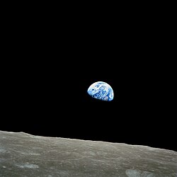 Earthrise, the iconic 1968 image from Apollo 8 taken by astronaut William Anders