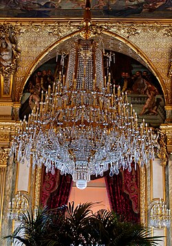 A 19th century French chandelier in Napoleon III apartments in the Louvre