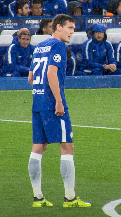 Christensen playing for Chelsea in 2017