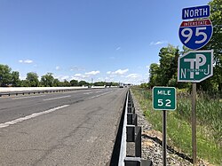 View north along the New Jersey Turnpike in Mansfield Township, Burlington County