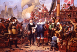King Christian IV on board his flagship during the 1644 Battle of Colberger Heide, by Wilhelm Marstrand. The king's personal commitment during the battle, are memorialized in first lines of the Danish royal anthem.
