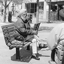 Members of the Sikh community gathering in Union Square