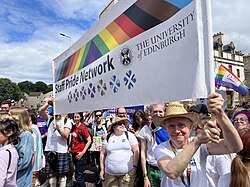 Staff Pride Network bannerPride Edinburgh parade, 2024.[197]