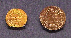 Tripoli gold bezant in Arabic (1270–1300), and Tripoli silver gros (1275–1287), British Museum