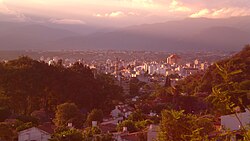 View of the Lerma Valley and the city of Salta.