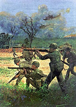 US Army drawing showing ROKA soldiers fighting in the Vietnam War, 1966