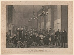 The Chartists' National Convention at the British Coffee House in February 1839