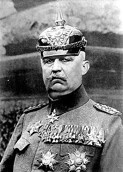 Erich Ludendorff in 1918. His calculated shifting of responsibility for the war's loss from the army to the civilian government gave rise to the stab-in-the-back myth.