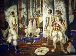 Entry in the Forest mural at the Thomas Jefferson Building by Candido Portinari, one of the most important Brazilian painters