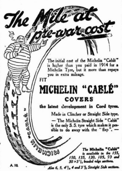 Michelin Cablé print advertisement (Australia, 1922)