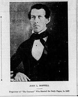 Picture of John L. Boswell (died July 30, 1854), founder of the newspaper, originally called The Daily Courant