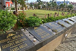 Mass graves of typhoon victims within the Palo Cathedral grounds
