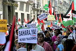 A demonstration in Madrid for the independence of Western Sahara