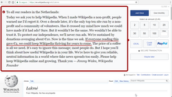 An example of display advertising featuring geotargeting