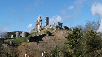 The Royalist stronghold Corfe Castle was destroyed in the English Civil War