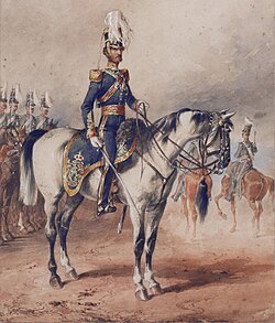 1850 painting of Lord George Paget commanding the regiment