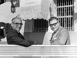 President Arturo Frondizi with secretary Rogelio Julio Frigerio in La Quinta de Olivos, 1958.