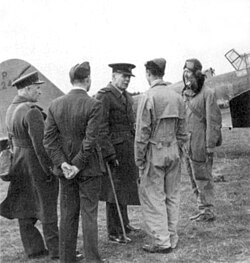 Trenchard with 12 Squadron personnel in France during April 1940.