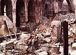 Ruins of the Central Synagogue of Aleppo after the 1947 Aleppo pogrom